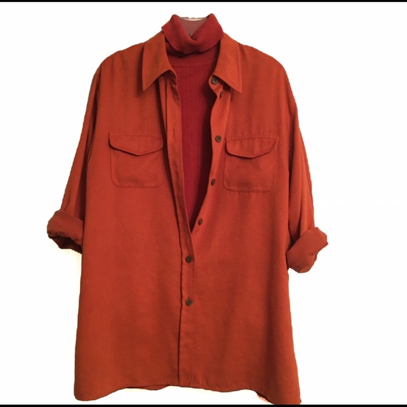 Como Long Sleeve Button Down Microsuede Shirt Sz14 - Picture 3 of 8